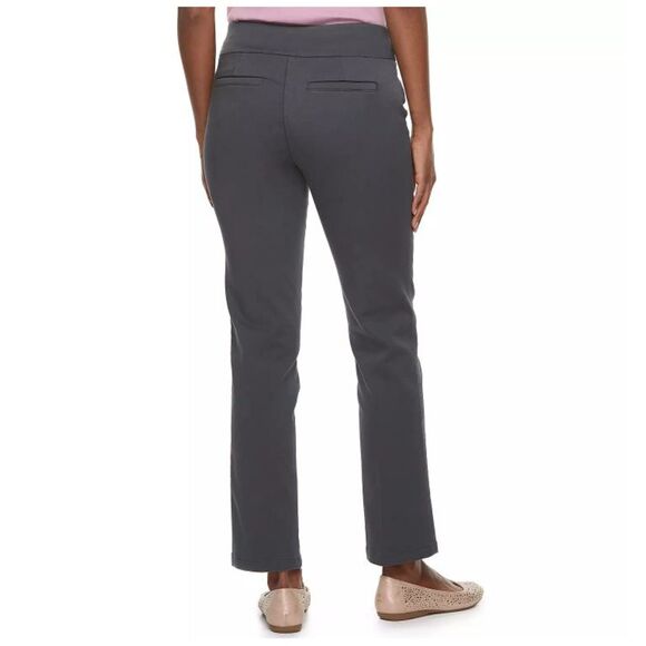 Croft & Barrow Effortless Stretch Pants Gray Pull On Size 8 Long Career Office - Picture 3 of 6